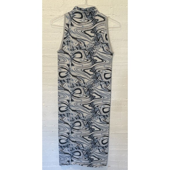 Elegant Bodycon High-Neck Midi Marbled Zara Women’s Jacquard Dress M/L - Picture 5 of 5